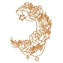 Vernal moon 3 embroidery design showcasing a mystical moon motif, ideal for embellishing garments and home decor.