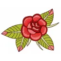 Miniature rose embroidery design showcasing delicate floral details, perfect for embellishing various fabric items.