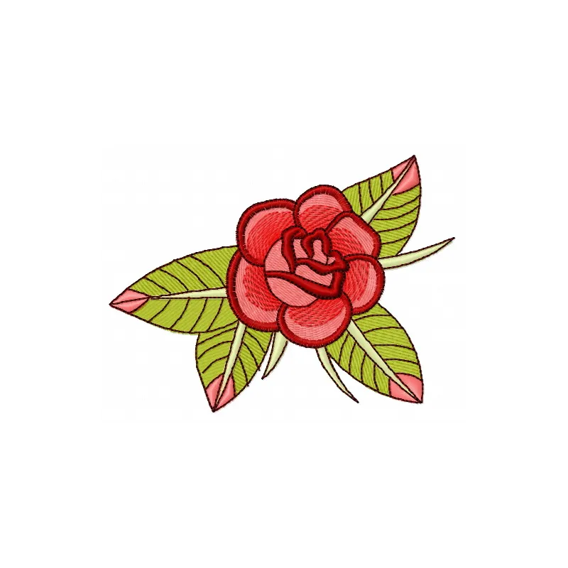 Miniature rose embroidery design showcasing delicate floral details, perfect for embellishing various fabric items.