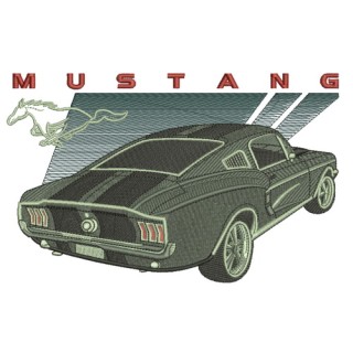 Mustang car embroidery design - Embroidery Design