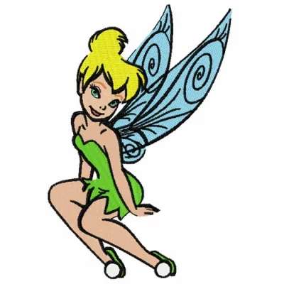Preview of Tinkerbell 14 embroidery design featuring a whimsical fairy motif, perfect for embellishing garments and home dec…