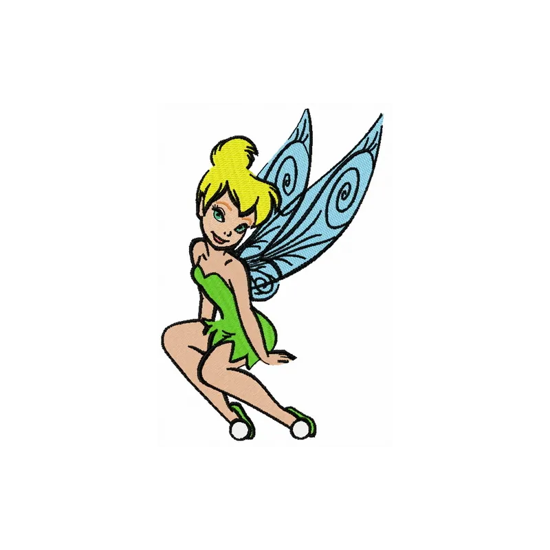 Preview of Tinkerbell 14 embroidery design featuring a whimsical fairy motif, perfect for embellishing garments and home dec…