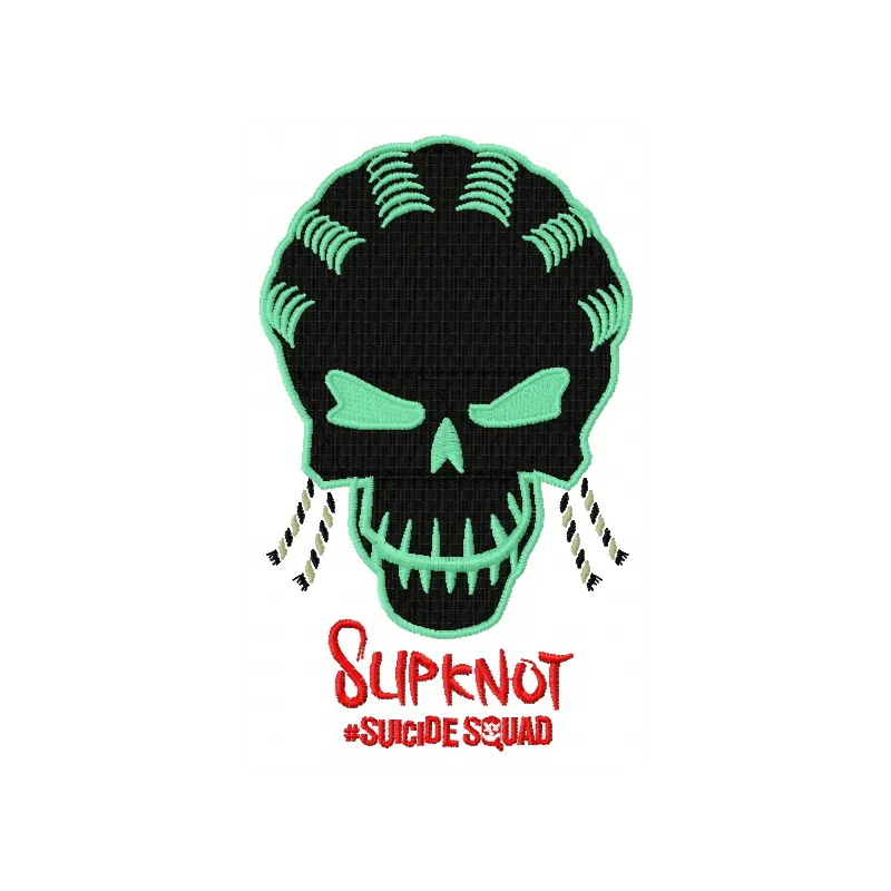 Preview of the Slipknot embroidery design from the Suicide Squad collection, showcasing intricate stitching patterns.