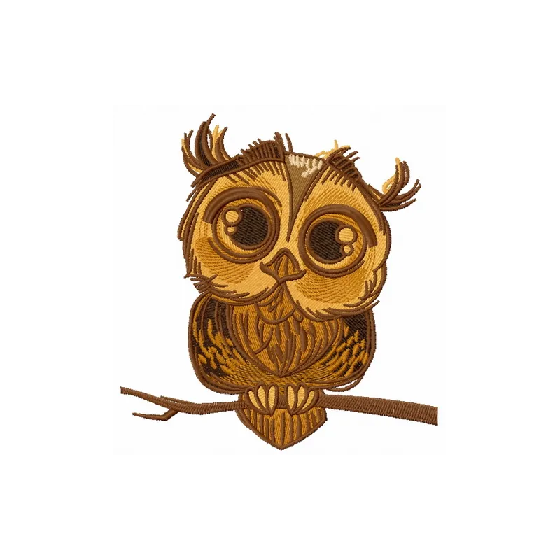 Cute owl embroidery design featuring a whimsical owl motif, perfect for stitching on children's apparel or accessories.