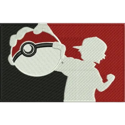 My Pokeball embroidery design showcasing a vibrant stitched motif for creative projects like t-shirts and caps.