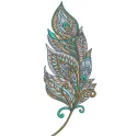 Mosaic feather embroidery design preview showcasing intricate stitching patterns for creative projects.