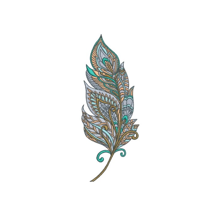 Mosaic feather embroidery design - Embroidery Design
