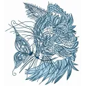 Curious mosaic cat 2 embroidery design showcasing a vibrant feline motif, ideal for stitching on various fabric items.