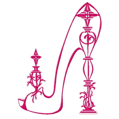 Preview of the Extravagant High Heels 2 embroidery design featuring stylish footwear patterns for fashion accessories.