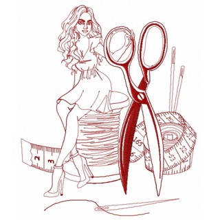 Sewing fairy 2 embroidery design - Embroidery Design