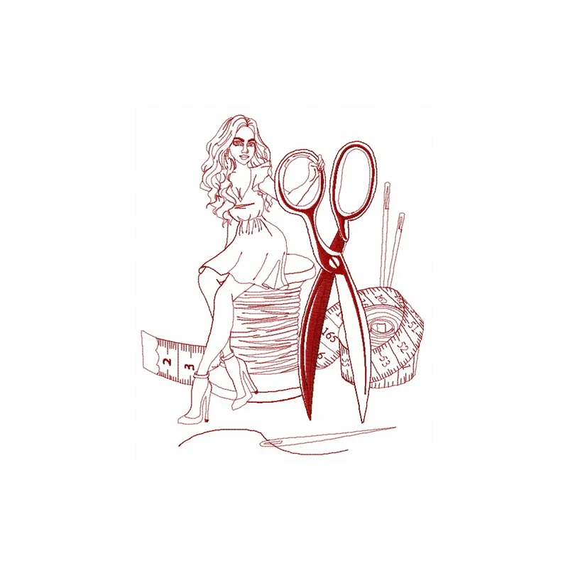 Sewing fairy 2 embroidery design showcasing whimsical stitching patterns for girls and women on fabric.
