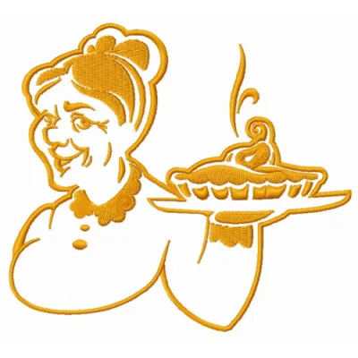 Granny's pear pie 3 embroidery design showcasing a delightful kitchen motif for creative stitching projects.