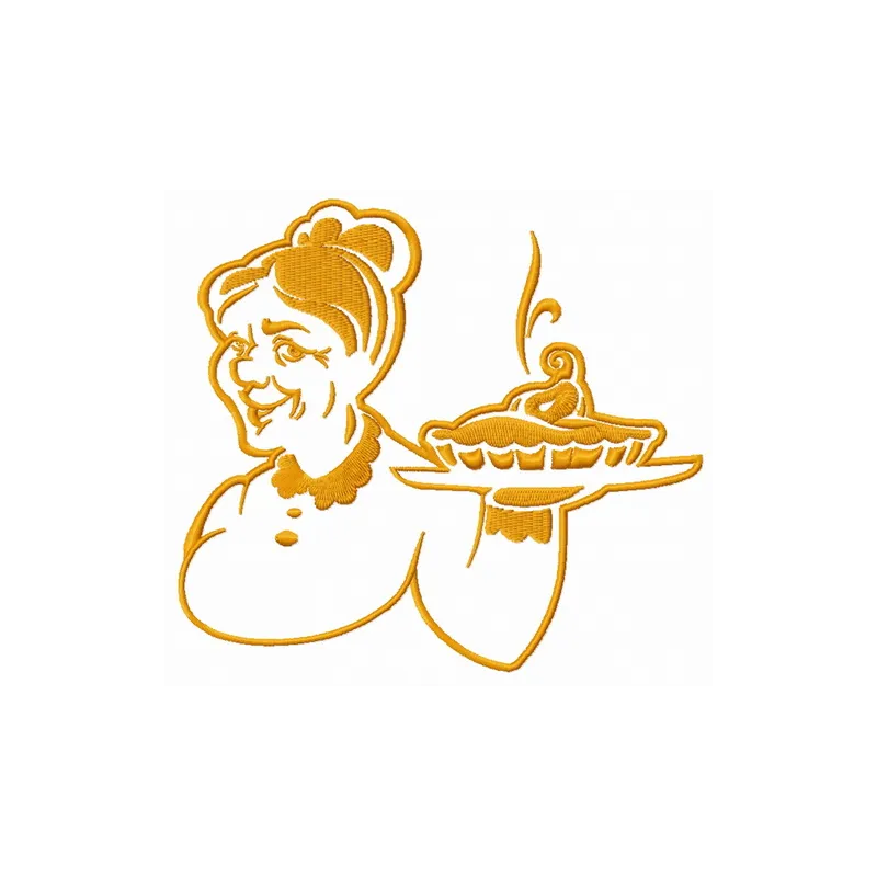 Granny's pear pie 3 embroidery design showcasing a delightful kitchen motif for creative stitching projects.