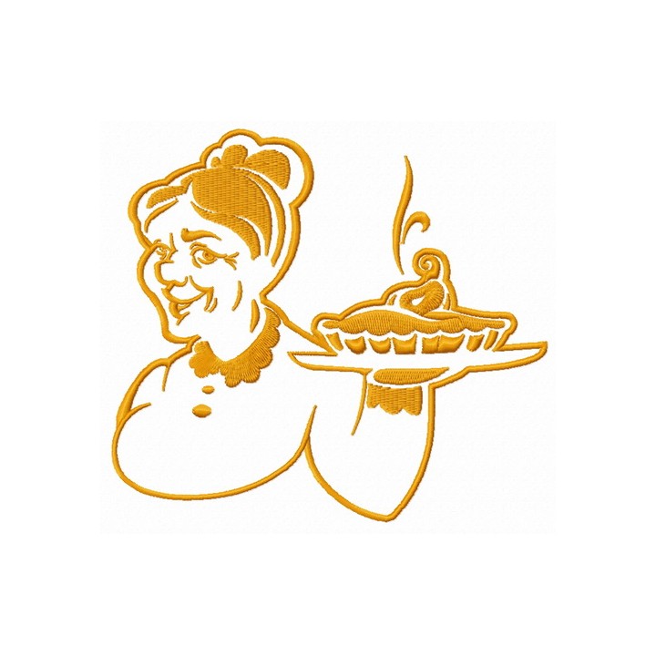 Granny's pear pie 3 embroidery design - Embroidery Design