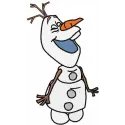 Happy Olaf 6 embroidery design featuring a cheerful snowman from Frozen, ideal for stitching on t-shirts or hoodies.