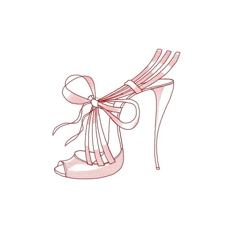 Preview of Summer High Heels 2 embroidery design featuring stylish heels, perfect for embellishing clothing and accessories.
