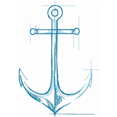 Preview of Marine Sketch 2 embroidery design featuring nautical motifs, perfect for stitching on apparel and accessories.