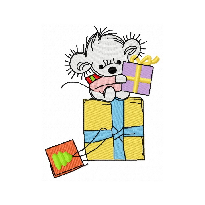 Christmas presents 4 embroidery design - Embroidery Design