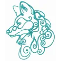Wolf spirit 6 embroidery design showcasing a majestic wolf motif, ideal for stitching on jackets or totes.