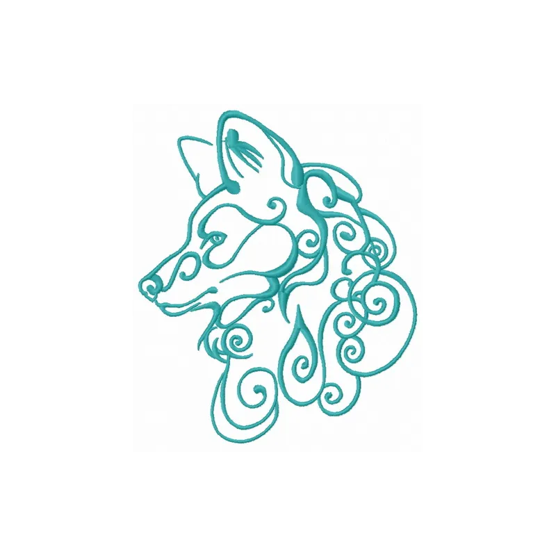 Wolf spirit 6 embroidery design showcasing a majestic wolf motif, ideal for stitching on jackets or totes.