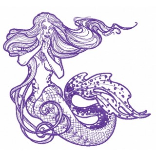 Surpised mermaid 2 embroidery design - Embroidery Design