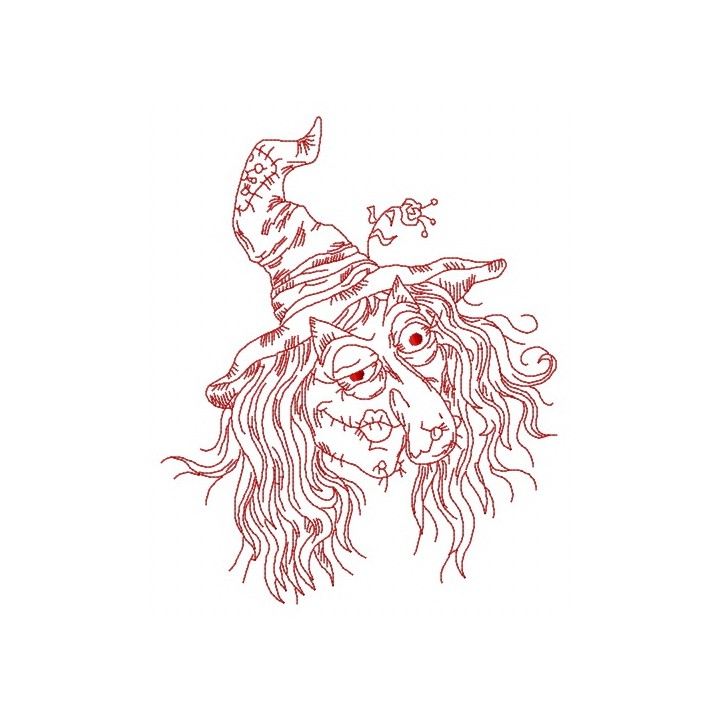 Ugly witch 2 embroidery design - Embroidery Design