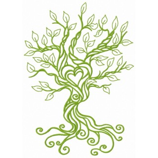 Spring tree of love 2 embroidery design - Embroidery Design