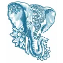 Preview of Indian elephant with lotus 2 embroidery design featuring intricate details and vibrant patterns.