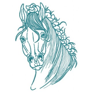 Horse with a knitted mane 2 embroidery design - Embroidery Design