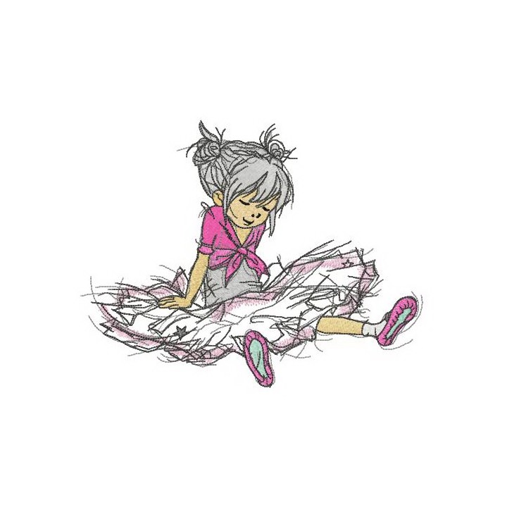 Ballerina tired embroidery design - Embroidery Design