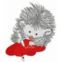 Preview of the Everyone I Love 3 embroidery design featuring a charming hedgehog motif, perfect for personal projects.
