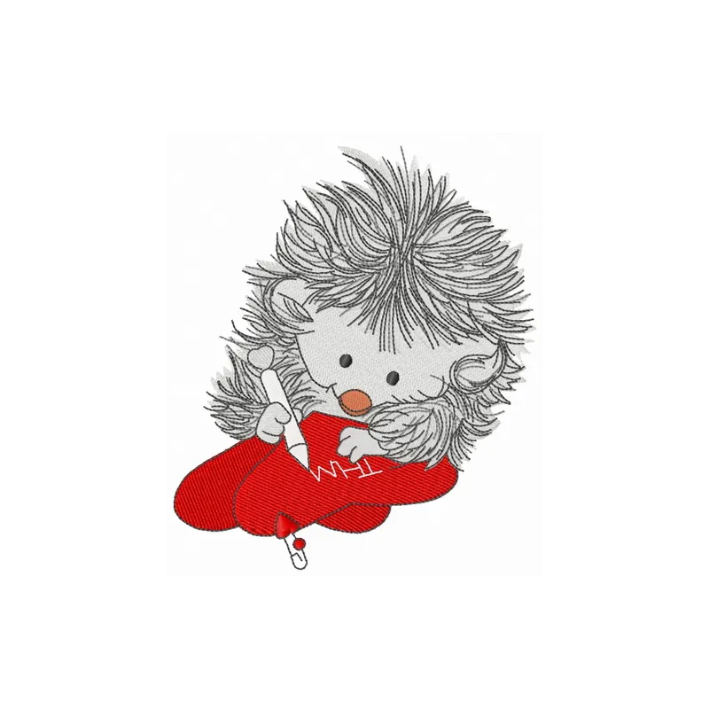Preview of the Everyone I Love 3 embroidery design featuring a charming hedgehog motif, perfect for personal projects.