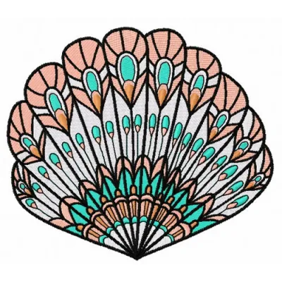 Preview of the Sea Shell 11 embroidery design featuring a detailed nautical motif ideal for beach-themed projects.