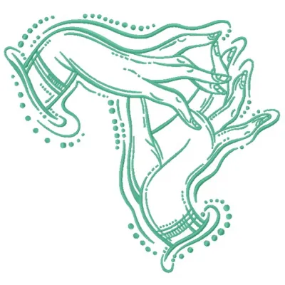 Boho hands 2 embroidery design showcasing intricate ornament details, perfect for embellishing various fabric items.