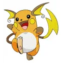 Raichu embroidery design featuring the beloved Pokemon character, ideal for stitching on apparel and accessories.