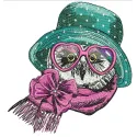 Preview of 'I like to dress up 2' embroidery design featuring whimsical owls, ideal for stitching on apparel or home decor.