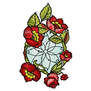 Decoration with poppies 2 embroidery design - Embroidery Design