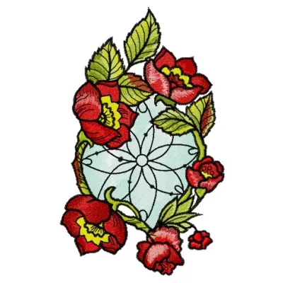 Decoration with poppies 2 embroidery design showcasing vibrant floral motifs for creative stitching projects.