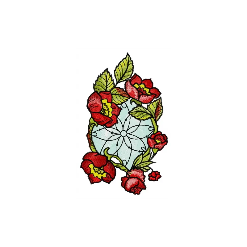 Decoration with poppies 2 embroidery design showcasing vibrant floral motifs for creative stitching projects.