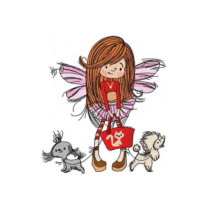 Shopping fairy embroidery design - Embroidery Design