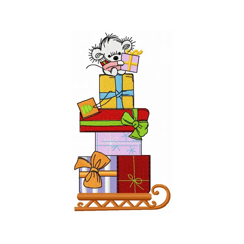 Preview of Christmas presents 2 embroidery design featuring festive gift motifs for holiday stitching projects.