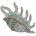Preview of the Sea Shell 9 embroidery design, featuring intricate nautical motifs for creative stitching projects.