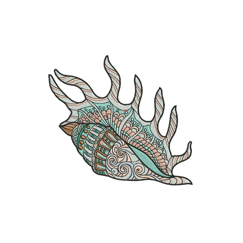 Preview of the Sea Shell 9 embroidery design, featuring intricate nautical motifs for creative stitching projects.