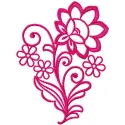 Preview of a pink rose one color embroidery design, showcasing intricate floral stitching patterns.