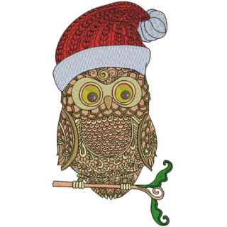 Christmas owl embroidery design - Embroidery Design