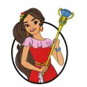 Preview of the Princess Elena embroidery design featuring a whimsical princess motif for creative stitching projects.