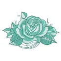 Rose 5 embroidery design showcasing a vibrant floral pattern ideal for various fabric projects.