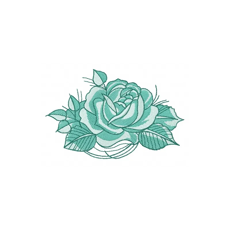 Rose 5 embroidery design showcasing a vibrant floral pattern ideal for various fabric projects.