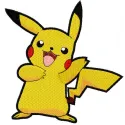 Pikachu 4 embroidery design showcasing a vibrant stitched motif from the Pokemon collection.