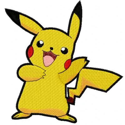 Pikachu 4 embroidery design showcasing a vibrant stitched motif from the Pokemon collection.